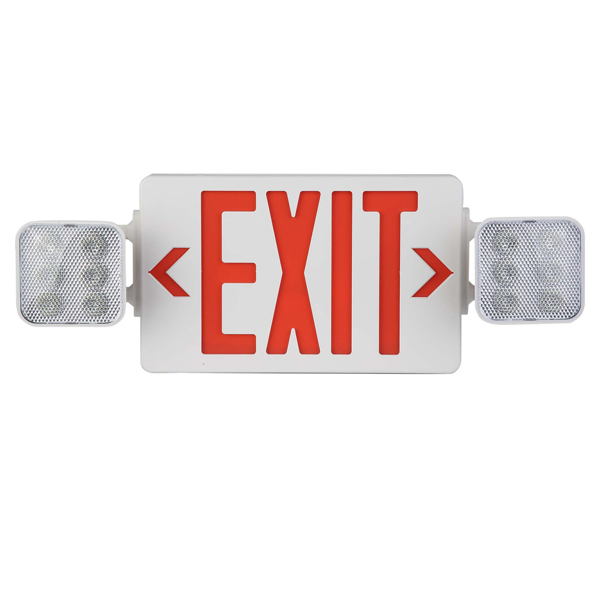 Red Combo LED Emergency Exit Sign-Adjustable Light Heads | LS-ES082A - Image 2